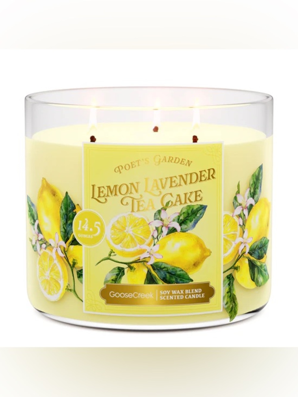 Goose Creek Lemon Lavender Tea Cake 3-Wick Scented Candle